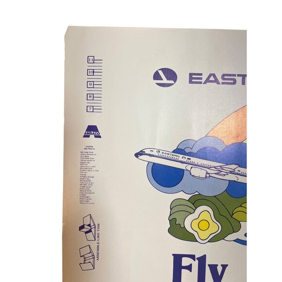 Vintage Fly Eastern Book Cover 22x14 AMSACO Airline Promo 757 Jumbo Ephemera - Picture 3 of 7